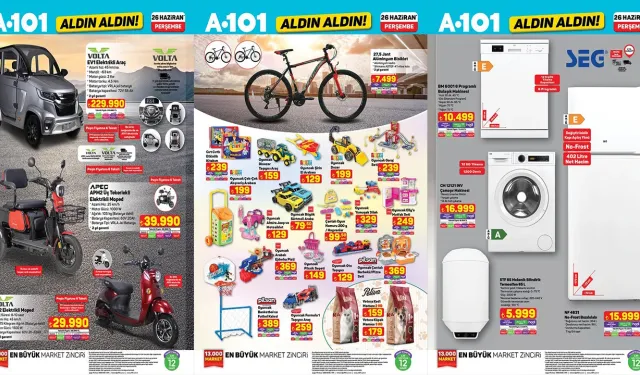 A101 26 Haziran'da fırsat şovu: Klima, el blenderı, elektrikli araç dikkat çekiyor!