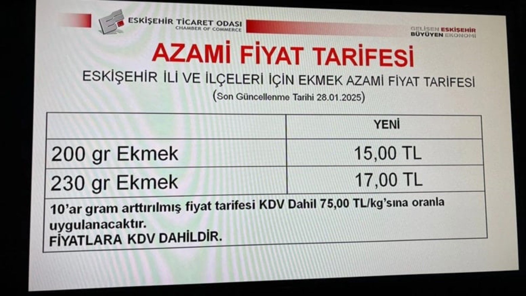 Eskişehir'de Ekmek Fiyatına Zam Geldi! 1 Eylül’de Başlıyo İşte Yeni Liste 1